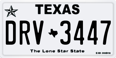 TX license plate DRV3447