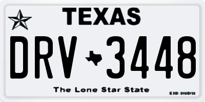 TX license plate DRV3448