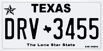 TX license plate DRV3455