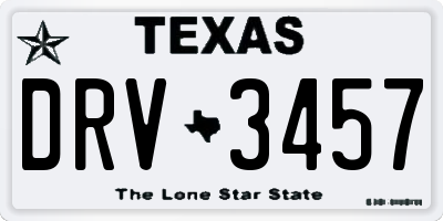 TX license plate DRV3457