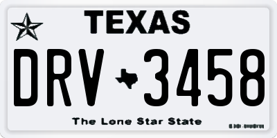 TX license plate DRV3458