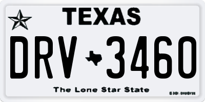 TX license plate DRV3460