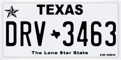 TX license plate DRV3463