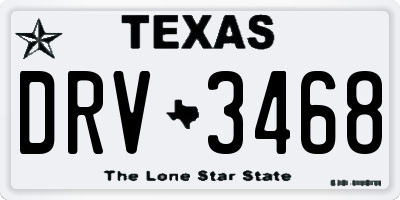 TX license plate DRV3468