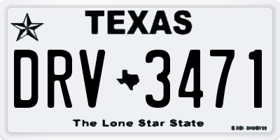 TX license plate DRV3471