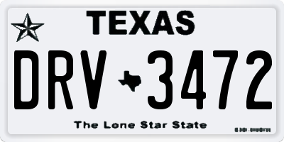 TX license plate DRV3472