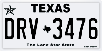 TX license plate DRV3476