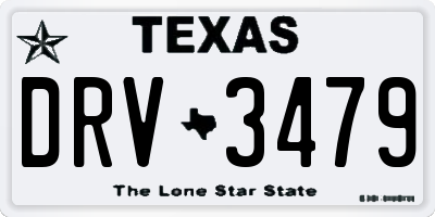 TX license plate DRV3479