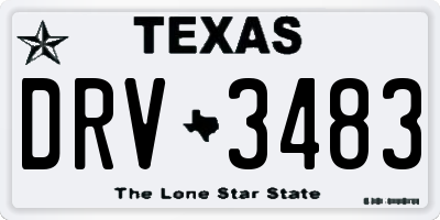 TX license plate DRV3483