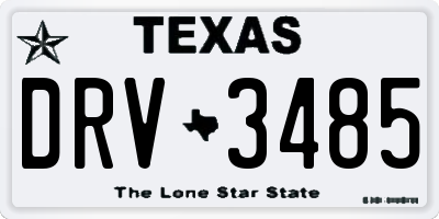 TX license plate DRV3485