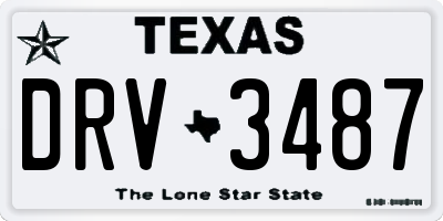 TX license plate DRV3487
