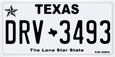 TX license plate DRV3493