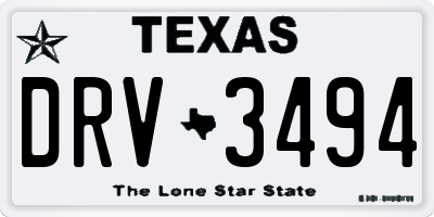 TX license plate DRV3494