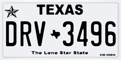 TX license plate DRV3496