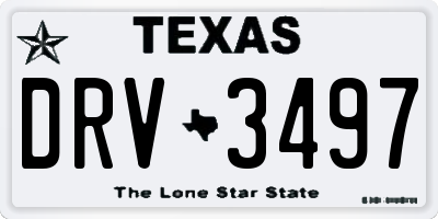 TX license plate DRV3497