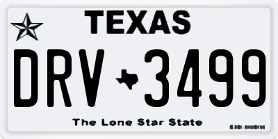 TX license plate DRV3499