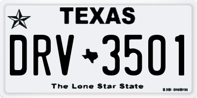 TX license plate DRV3501