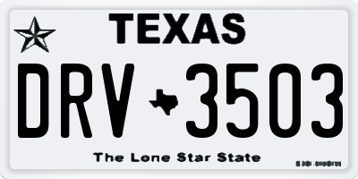 TX license plate DRV3503