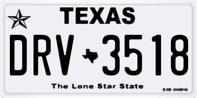 TX license plate DRV3518