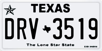 TX license plate DRV3519