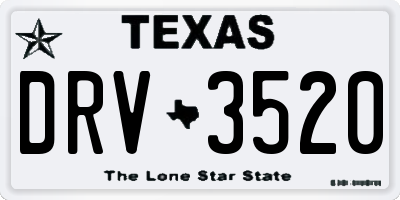 TX license plate DRV3520