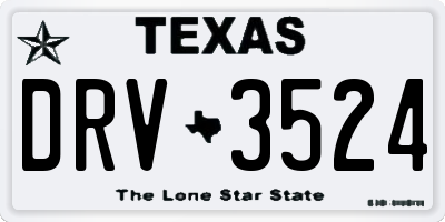 TX license plate DRV3524