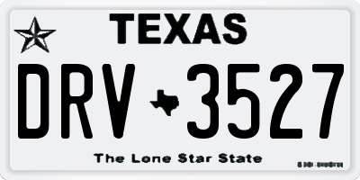 TX license plate DRV3527