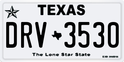 TX license plate DRV3530