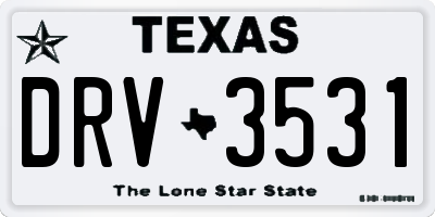 TX license plate DRV3531