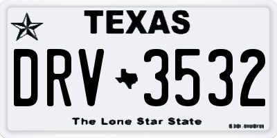 TX license plate DRV3532