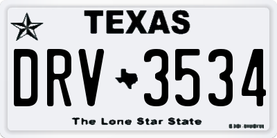 TX license plate DRV3534
