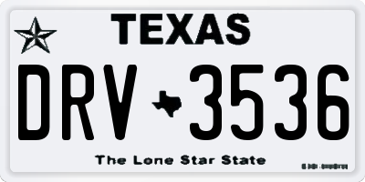 TX license plate DRV3536