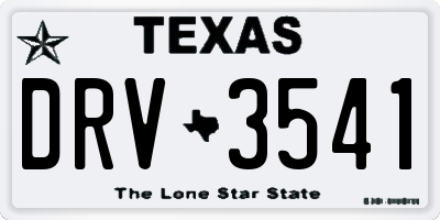 TX license plate DRV3541