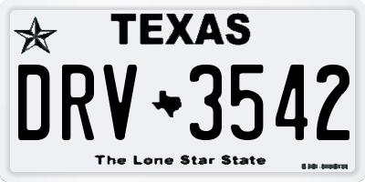 TX license plate DRV3542