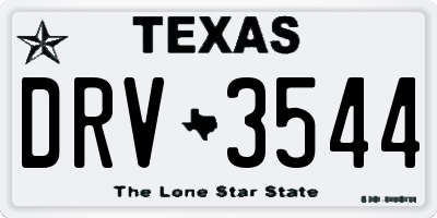 TX license plate DRV3544