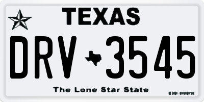 TX license plate DRV3545