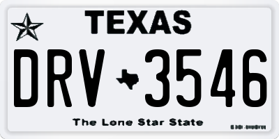 TX license plate DRV3546