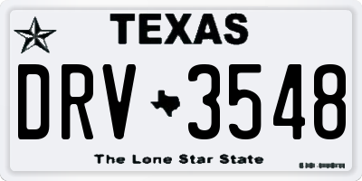TX license plate DRV3548