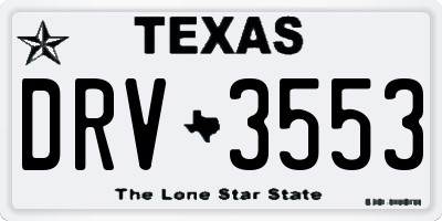 TX license plate DRV3553