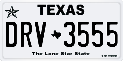 TX license plate DRV3555