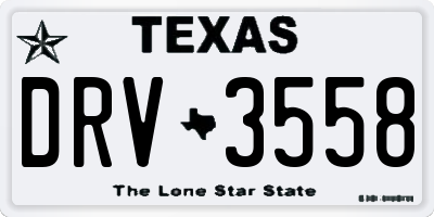 TX license plate DRV3558