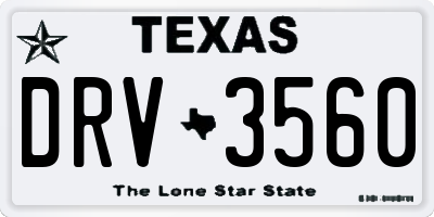 TX license plate DRV3560