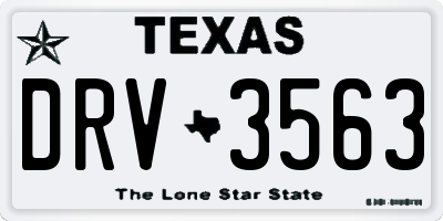 TX license plate DRV3563