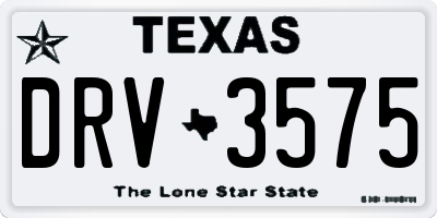 TX license plate DRV3575