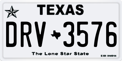 TX license plate DRV3576