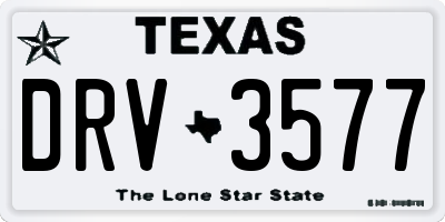 TX license plate DRV3577