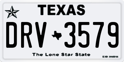 TX license plate DRV3579