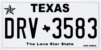 TX license plate DRV3583