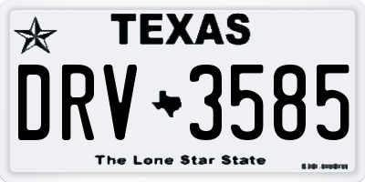 TX license plate DRV3585