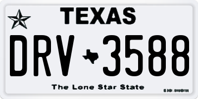 TX license plate DRV3588